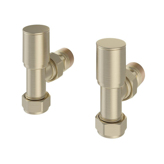 Eastbrook Angled Radiator Valves (Pair) Brushed Brass | 41.0610