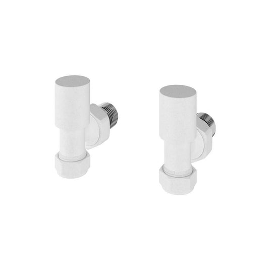 Eastbrook Angled Radiator Valves Pair Matt White | 54.0044