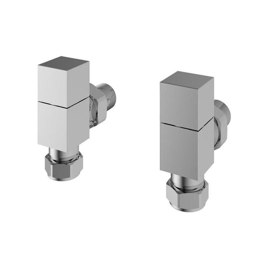 Eastbrook Angled Square Radiator Valves Pair Chrome | 54.0057