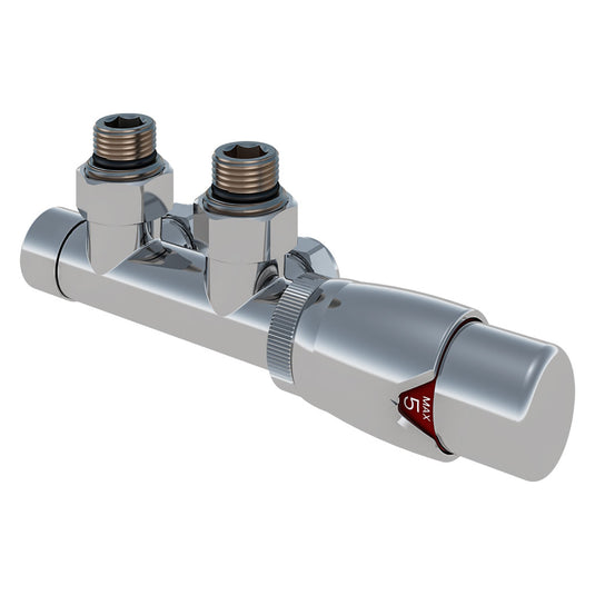 Eastbrook Angled Twin Inlet Thermostatic Radiator Valve 15mm Chrome | 54.0015