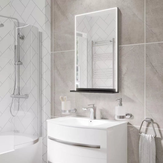 Eastbrook Arconi 800x500mm Framed LED Bathroom Mirror Matt Black | 94.0001 - Envy Bathrooms Ltd