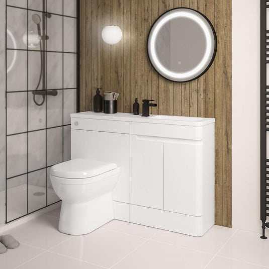 Eastbrook Arda 600mm Door Base Vanity Unit (RH) High Gloss White | 37.2090