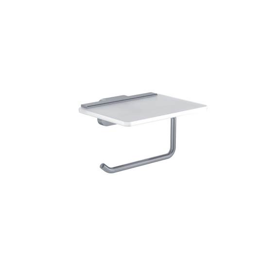 Eastbrook Asti Toilet Roll Holder with Glass Shelf Chrome | 52.404