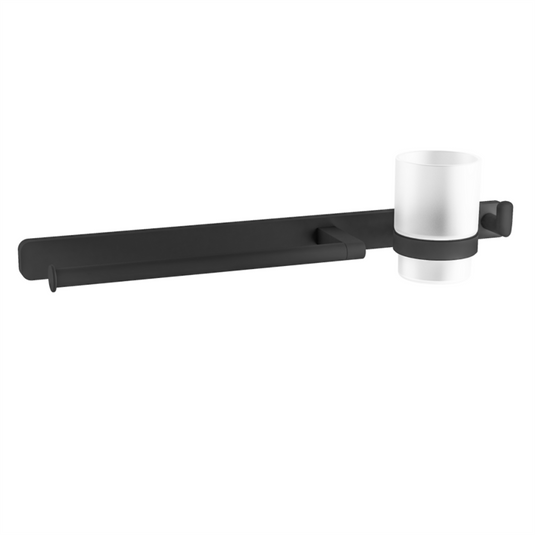 Eastbrook Asti Towel Ring, Hook, and Tumbler Holder Matt Black | 52.422