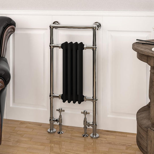 Eastbrook Avon Traditional 960 x 429mm Towel Radiator Chrome/Matt Black | 41.1029