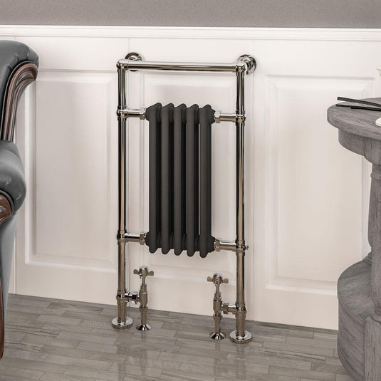 Eastbrook Avon Traditional 960 x 500mm Towel Radiator Chrome/Matt Anthracite | 41.1025