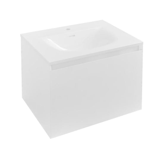 Eastbrook Badbury 600mm Wall Hung 1 Drawer Vanity Unit - High Gloss White | 72.0027