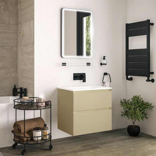 Eastbrook Badbury 600mm Wall Hung 2 Drawer Vanity Unit - Sahara | 72.0026