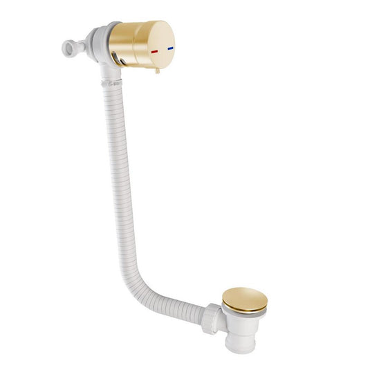 Eastbrook Bath Mixer Filler Tap Push Button Waste Brushed Brass | 98.4003