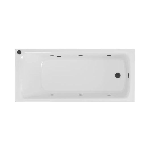 Eastbrook Beauforte Portland 1700 x 700 x 440mm Single Ended 6 Jet Whirlpool Bath Matt Black | 42.2019 - Envy Bathrooms Ltd