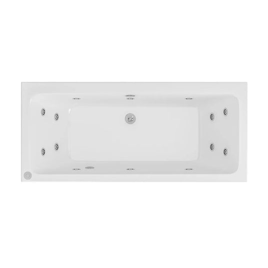 Eastbrook Beauforte Portland 1800 x 800 x 440mm Double Ended 14 Jet Whirlpool Bath Chrome | 42.2033 - Envy Bathrooms Ltd