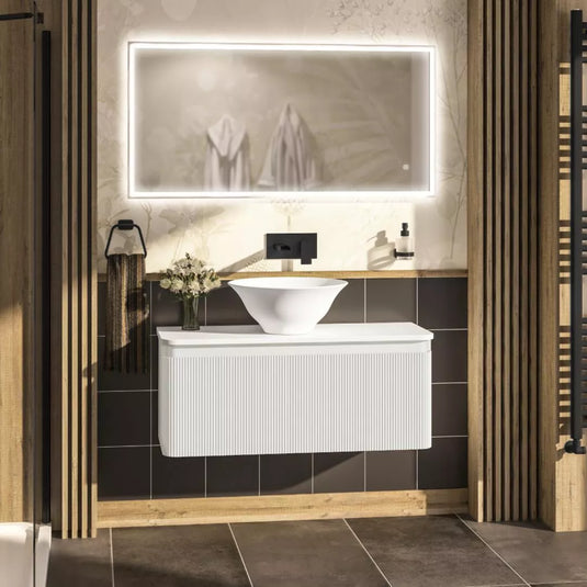 Eastbrook Belice 100cm Wall Hung Vanity Unit High Gloss White | 37.2105 - Envy Bathrooms Ltd