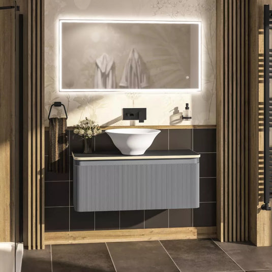 Eastbrook Belice 100cm Wall Hung Vanity Unit Matt Grey | 37.2106 - Envy Bathrooms Ltd