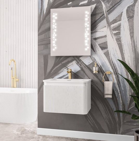 Eastbrook Belice Fluted 600mm Wall Hung Vanity Unit High Gloss White | 37.1033