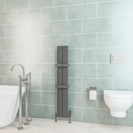 Eastbrook Berlini 1200 x 185mm Aluminium Radiator Matt Anthracite | 86.0145
