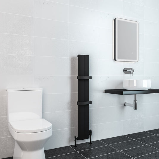 Eastbrook Berlini 1200 x 185mm Aluminium Radiator Matt Black | 86.0146