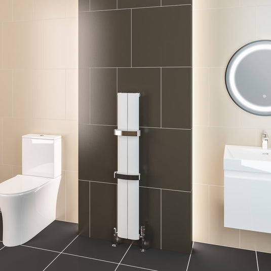 Eastbrook Berlini 1200 x 185mm Aluminium Radiator Matt White | 86.0144