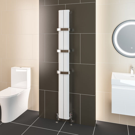 Eastbrook Berlini 1800 x 185mm Aluminium Radiator Matt White | 86.0107