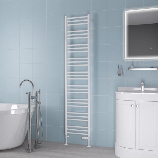 Eastbrook Biava 1800 x 400mm Round Towel Rail Gloss White | 41.0156