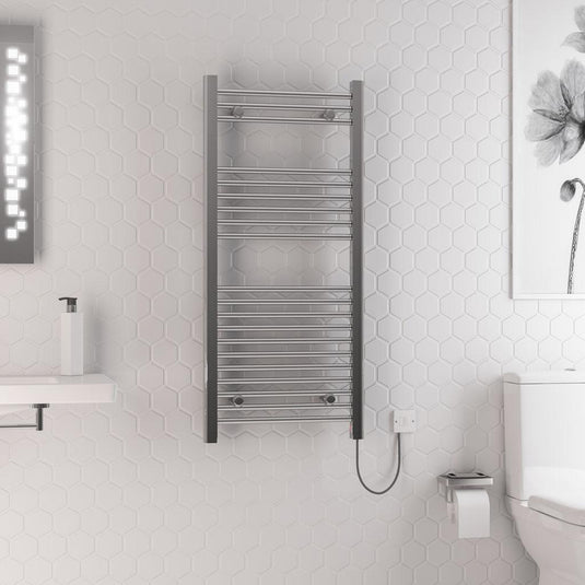 Eastbrook Biava Dry Element Towel Rail 1100 x 500mm On/Off Button Chrome | 47.0015