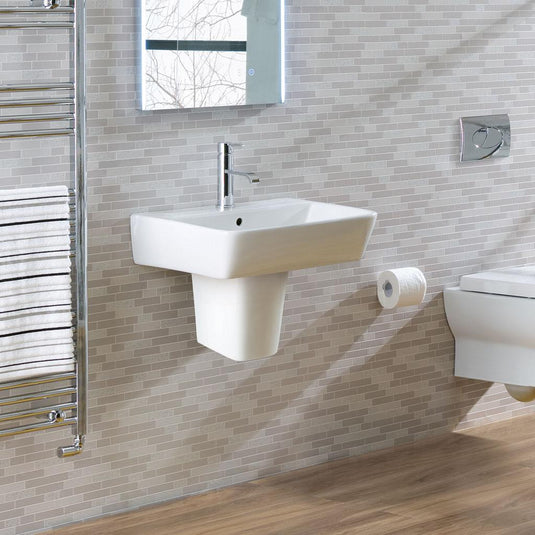 Eastbrook Bijou/Collindale Semi Pedestal For 550mm Basin | White | 26.0085