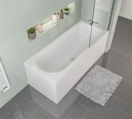 Eastbrook Biscay Single Ended Shower Bath RH 1700 x 750mm (5mm) White | 42.0214
