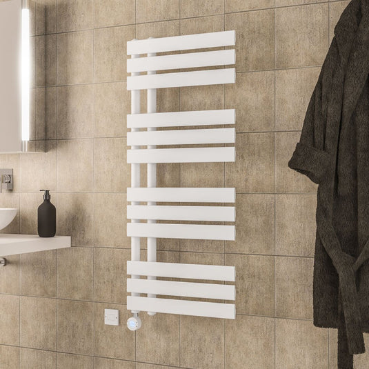 Eastbrook Brockworth 1200 x 500mm All Electric Towel Rail Matt White | 41.0784