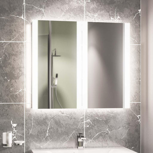 Eastbrook Caldini 800 x 700 x 130mm LED 2 Door Mirror Cabinet Aluminium | 40.0030