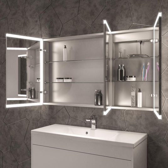 Eastbrook Cassio 1200 x 700mm 3 Door LED Mirror White | 40.1025