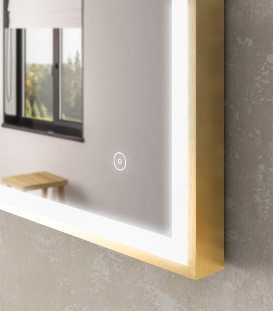 Eastbrook Castelli 800 x 600mm LED Framed Bathroom Mirror Brushed Brass | 58.1032