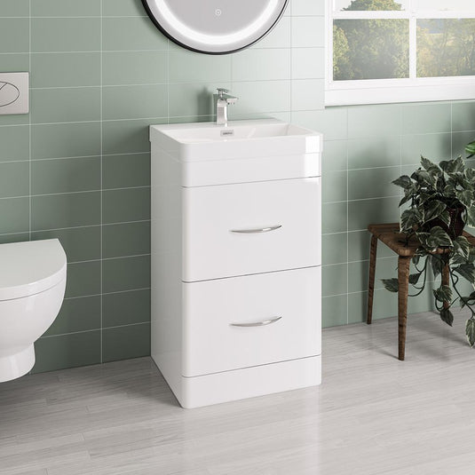 Eastbrook Cavone 500mm Drawer Base Vanity Unit High Gloss White | 36.0044