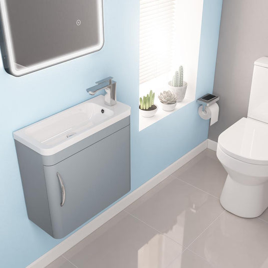 Eastbrook Cavone 500mm Single Door Wall Hung Vanity Unit Matt Grey | 36.0080