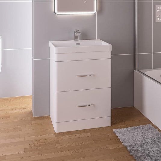 Eastbrook Cavone 800mm Drawer Base Vanity Unit High Gloss White | 36.0054