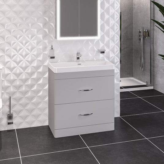 Eastbrook Cavone 800mm Drawer Base Vanity Unit Matt Grey | 36.0055
