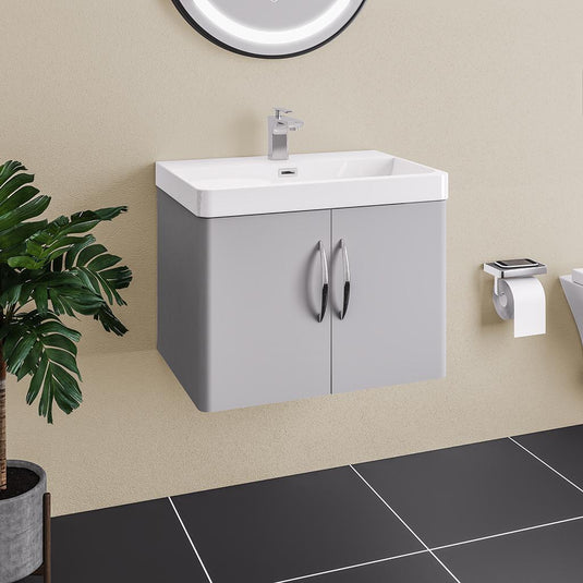 Eastbrook Cavone 800mm Wall Hung Door Vanity Unit Matt Grey | 36.0038