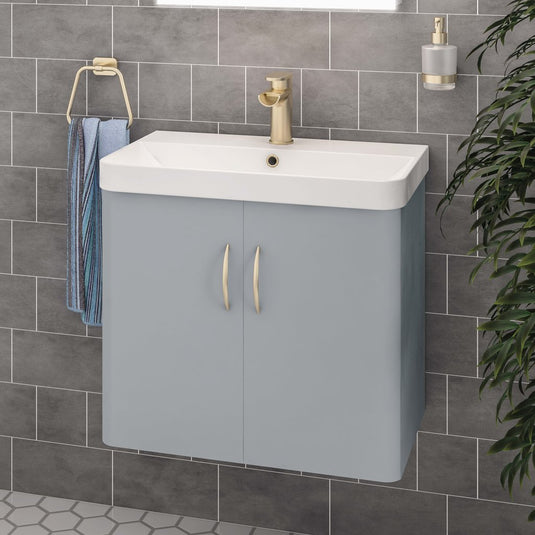 Eastbrook Cavone II 350 x 700mm Wall Hung Door Vanity Unit Grey | 37.1028