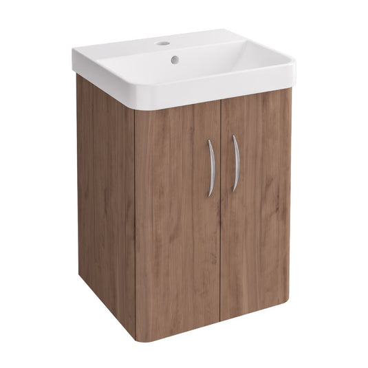 Eastbrook Cavone II 400mm Wall Hung Door Vanity Unit Medium Oak | 37.2050