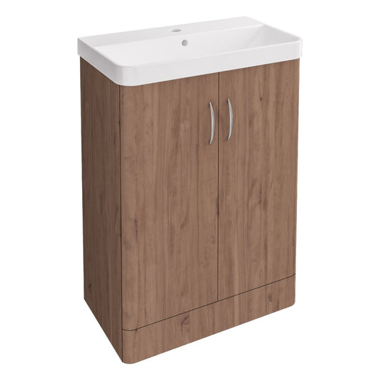 Eastbrook Cavone II 600mm Door Vanity Unit Medium Oak | 37.2056
