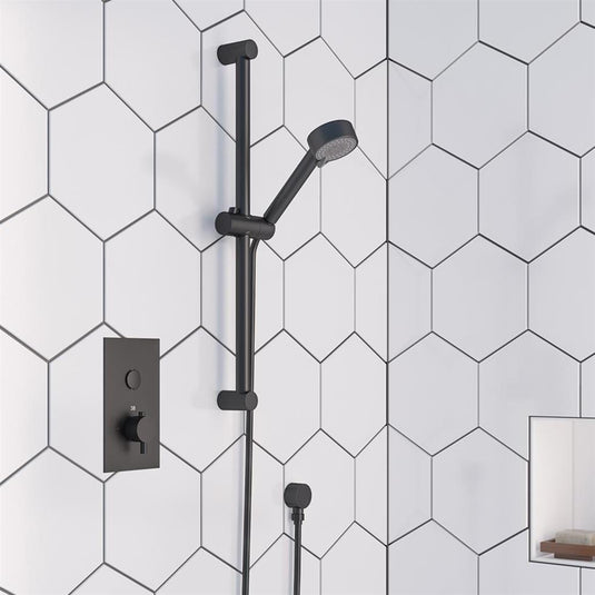 Eastbrook Concealed Push Button Valve, Slide Rail Kit, Outlet Elbow - Black - BND012 - Envy Bathrooms Ltd