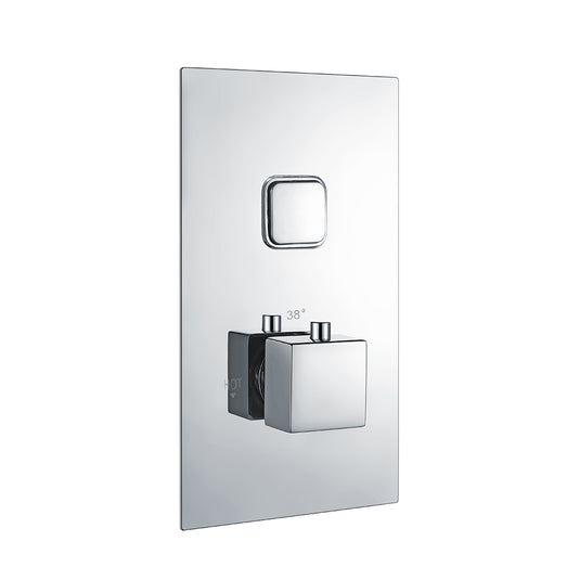 Eastbrook Concealed Thermostatic Shower Valve Single Square Push Button Chrome | 93.0032