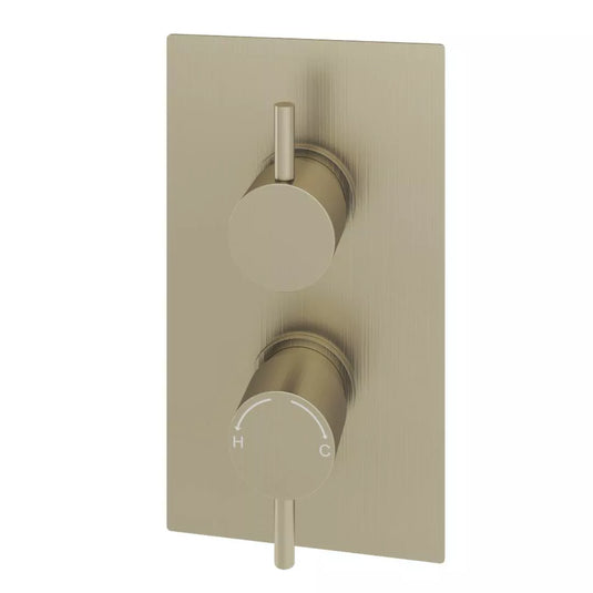 Eastbrook Concealed Thermostatic Twin Shower Valve Brushed Brass | 60.1023 - Envy Bathrooms Ltd