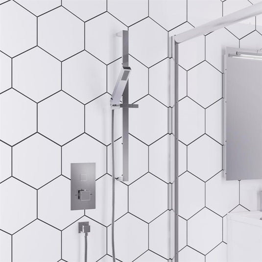Eastbrook Concealed Valve & Rectangular Slide Rail Shower Kit - Chrome - BND004 - Envy Bathrooms Ltd
