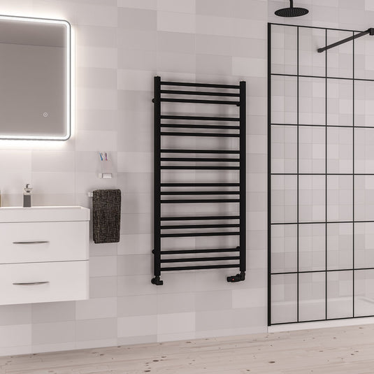 Eastbrook Corinium Round Towel Rail 1200x600mm Matt Black | 89.1563