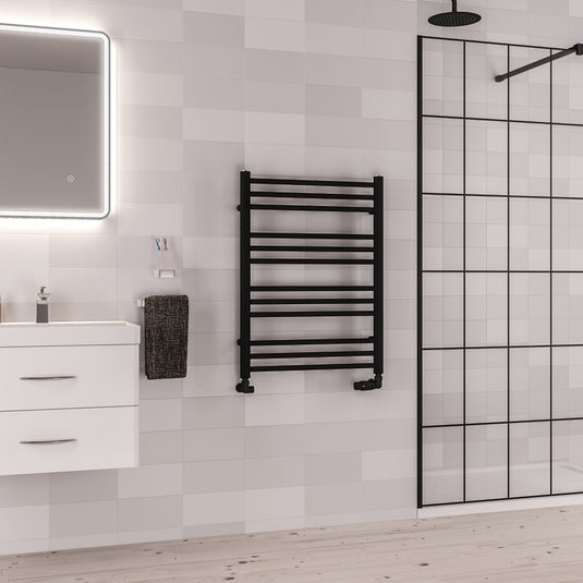 Eastbrook Corinium Round Towel Rail 800x600mm Matt Black | 89.1561