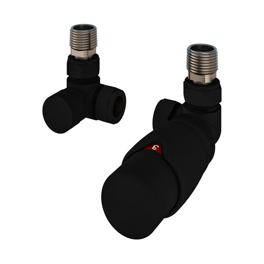 Eastbrook Corner Designer TRV with Lockshield 15mm Matt Black | 54.0024
