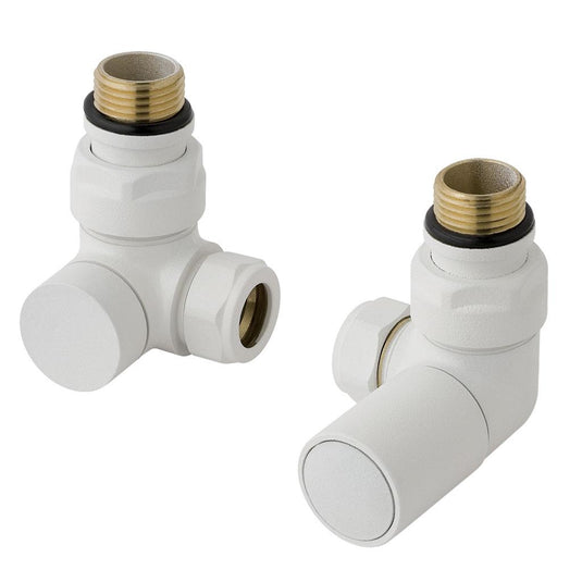Eastbrook Corner Radiator Valves Matt White (Pair) | 41.3017