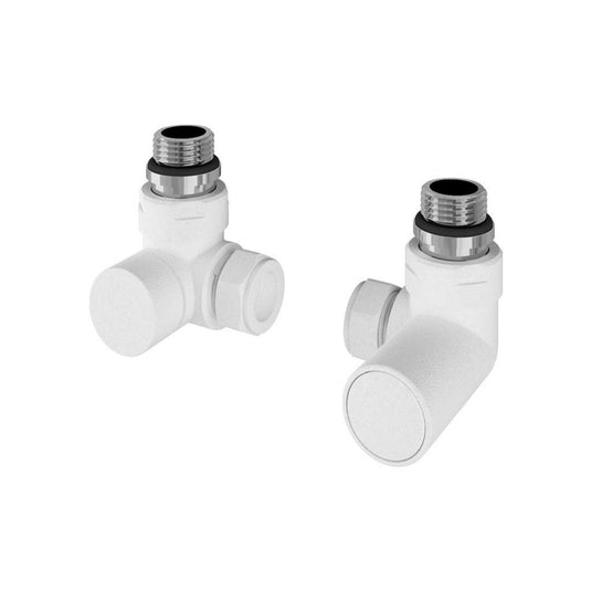 Eastbrook Corner Radiator Valves Pair Matt White | 54.0049