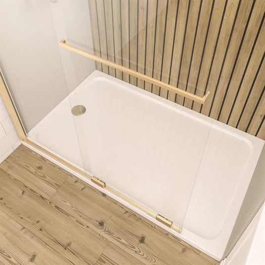 Eastbrook Corniche 2000 1600mm Soft Close Walk-In Sliding Panel LH Brushed Brass | 49.7018 - Envy Bathrooms Ltd