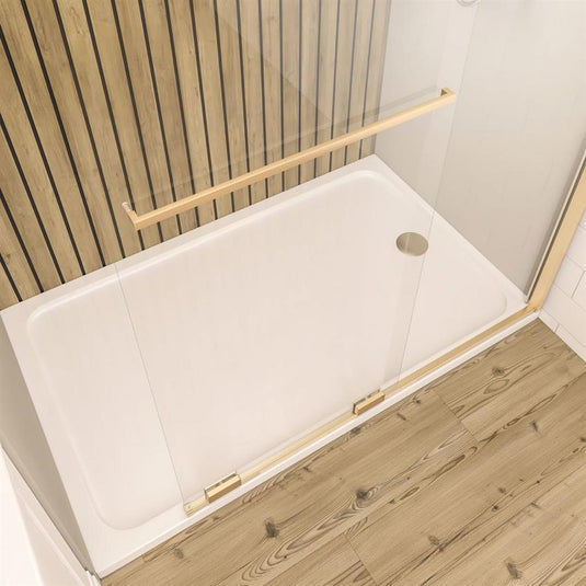 Eastbrook Corniche 2000 1600mm Soft Close Walk-In Sliding Panel RH Brushed Brass | 49.7021