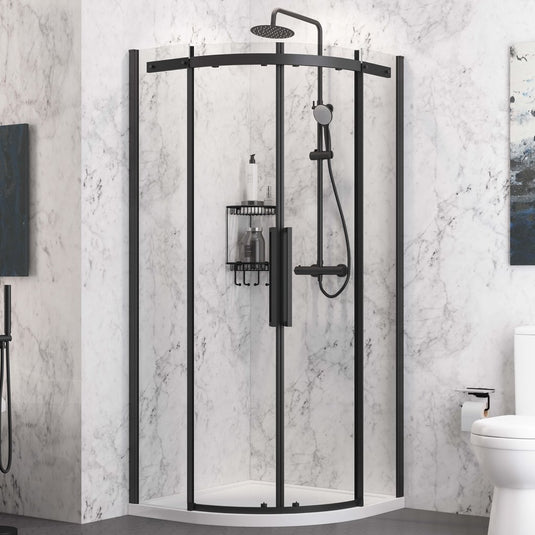 Eastbrook Corniche 2000 Quadrant Shower Enclosure 1000x1000mm Matt Black | 49.3211